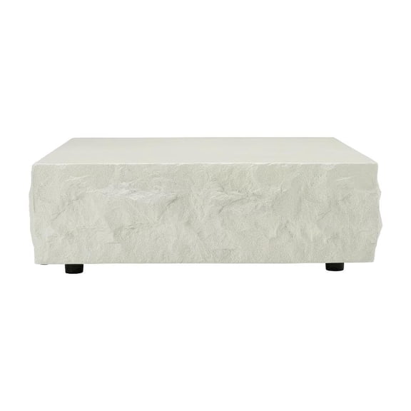 White Fiberglass Square Coffee Table with Modern Minimalist Design