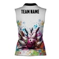 thumbnail image 3 of Personalized Colorful Spatter Bowling Strike Bowling Women Sleeveless Polo XS-4XL, 3 of 5