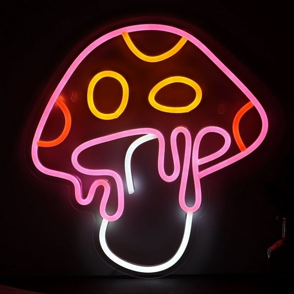 LED Mushroom Neon Light, Colorful Mushroom Neon Sign with 10 Brightness Levels 10%-100%, 3D Wall Art Mushroom Light for Wall Decor, 12.2" x 13" Large Mushroom Wall Light with Installation Kit