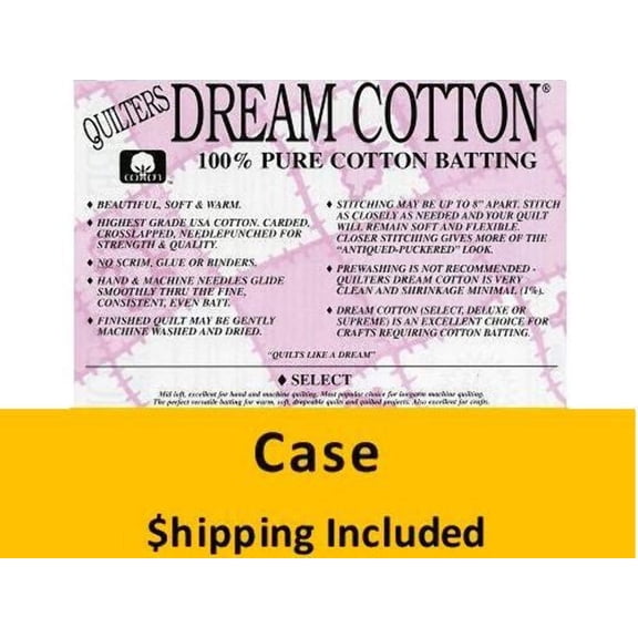 N4Q Dream Cotton Natural Select Batting (Case (6), Queen 108 in x 93 in) shipping included*