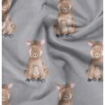 thumbnail image 1 of Soimoi Grey polyester Crepe Fabric Pig Animal Fabric Prints By Yard 42 Inch Wide, 1 of 5