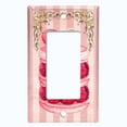 thumbnail image 5 of Metal Light Switch Plate Cover Elegant Raspberry Macaroon Cake Striped Wallpaper CAK049, 5 of 13