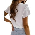 thumbnail image 4 of V-Neck Casual T-Shirt With Pocket For Women, 4 of 5