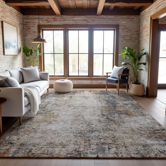 Addison Rugs Mayfield Premium Machine Washable Transitional Modern Putty Rectangle Rug, 10' x 14'