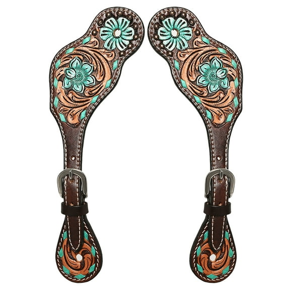 Hilason Leather Horse Riding Spur Strap Western Floral Hand Paint