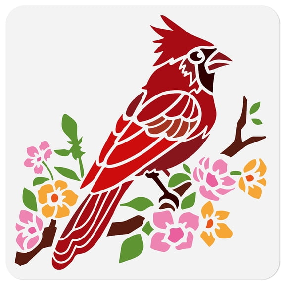 Cardinal Bird Stencil