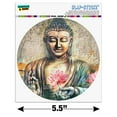 thumbnail image 6 of Buddha Pink Lotus Flowers Serenity Automotive Car Window Locker Circle Bumper Sticker, 6 of 7