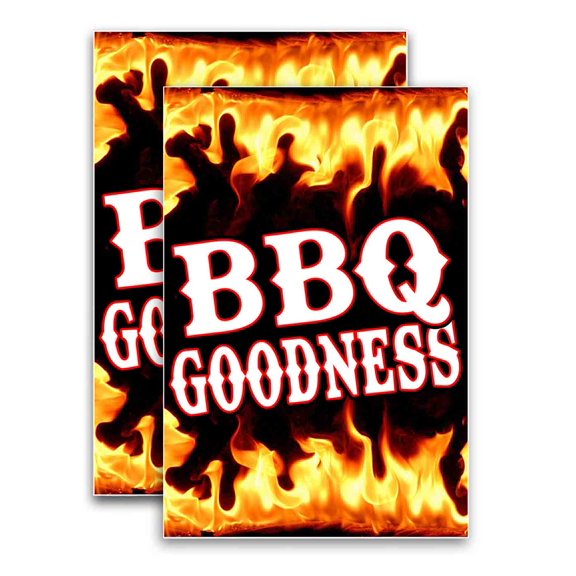 BBQ Goodness (24" X 36") Vinyl Decal Only (Pack of 2) |Sign|Sticker|Poster
