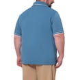 thumbnail image 3 of INSPIRE CHIC Men's Big & Tall Contrast Trim Short Sleeve Work Office Polo Shirt XL Blue, 3 of 5