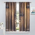 thumbnail image 3 of Rustic Curtains for Bedroom, Old Barn Door Wooden Board Living Room Curtains, Rural Hardwood Farmhouse Western Retro Drapes 2 Panel Sets,84x84 Inch, 3 of 4