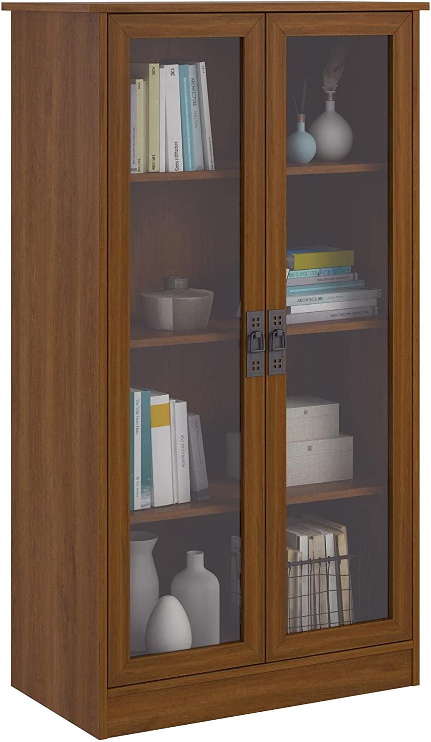 SHMAMT Quinton Point 4 shelves Bookcase with Glass Doors, Inspire
