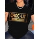 thumbnail image 1 of Women'S Chocolate-Themed Graphic T-Shirt, 100% Cotton, Crew Neck, Short Sleeve, Regular Fit, Slight Camisetas para mujer, lindas camisetas con estampado gráfico, de manga corta, estilo casual, para ve, 1 of 7