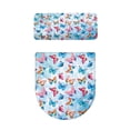 thumbnail image 2 of HELLHERO Butterfly Polyester Toilet Seat Lid Cover Set & Stretch Fit Bathroom Seat Covers & Elastic Edge for Hotel Fits All Toilet Shapes, 2 of 7
