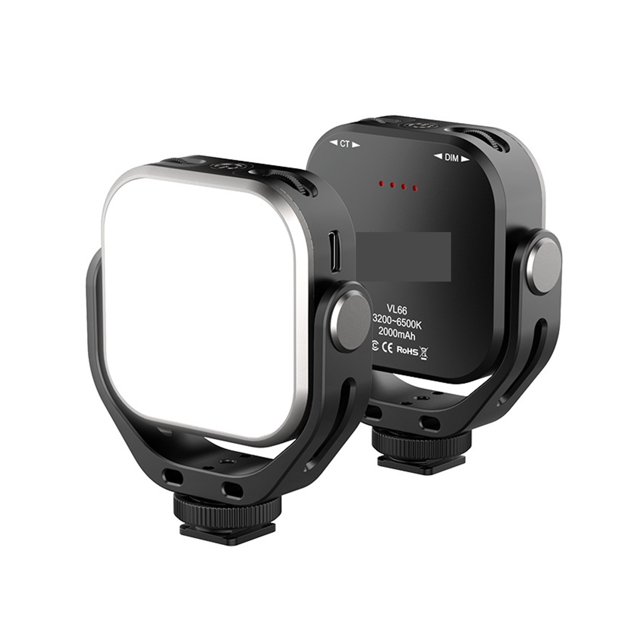 VL66 Lumière Vidéo LED Réglable avec Support Rotatif 360 Rechargeable DSLR SLR Portable, Facile à Utiliser