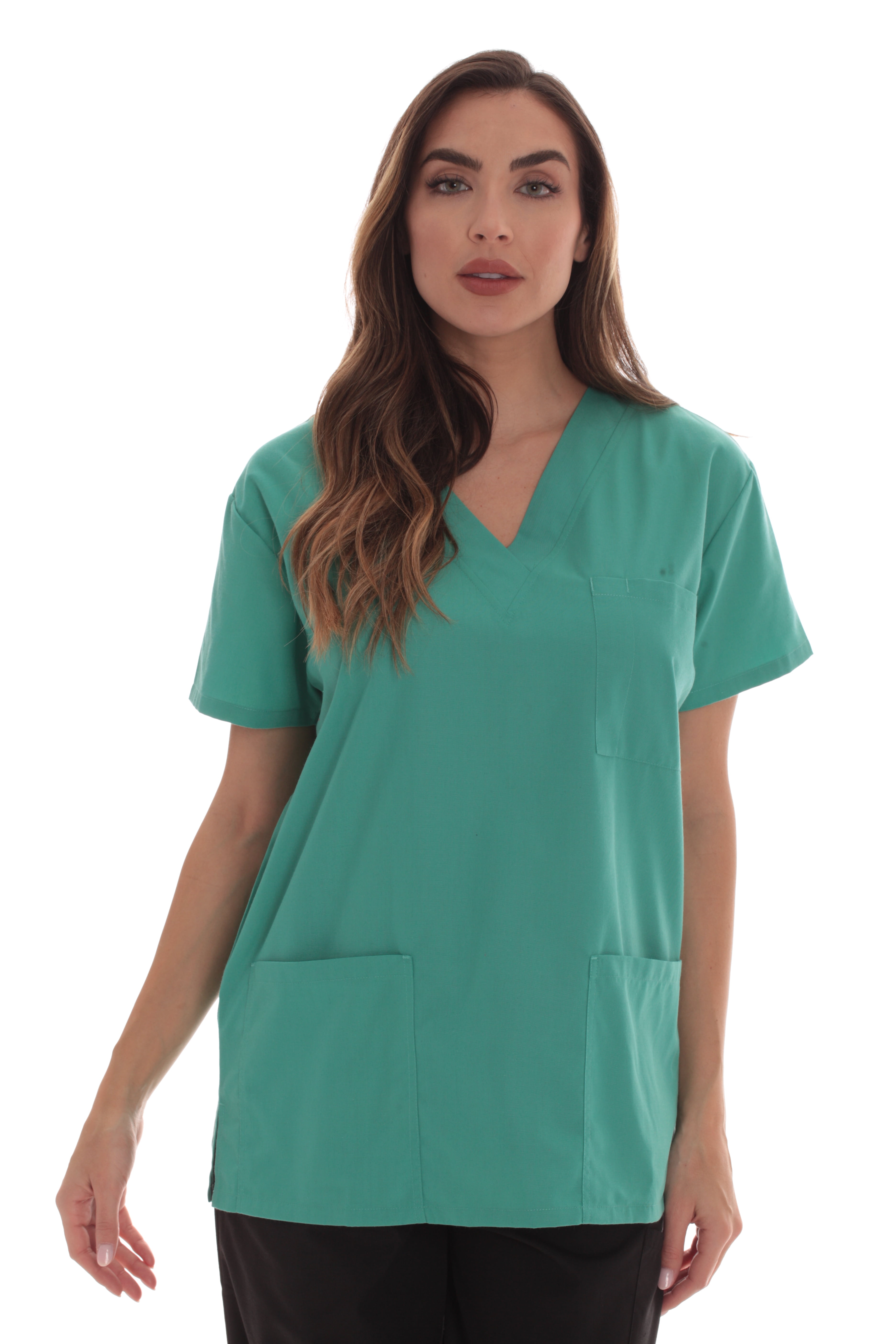 Just Love Solid Scrub Top for Women with Pockets and V-Neck ...