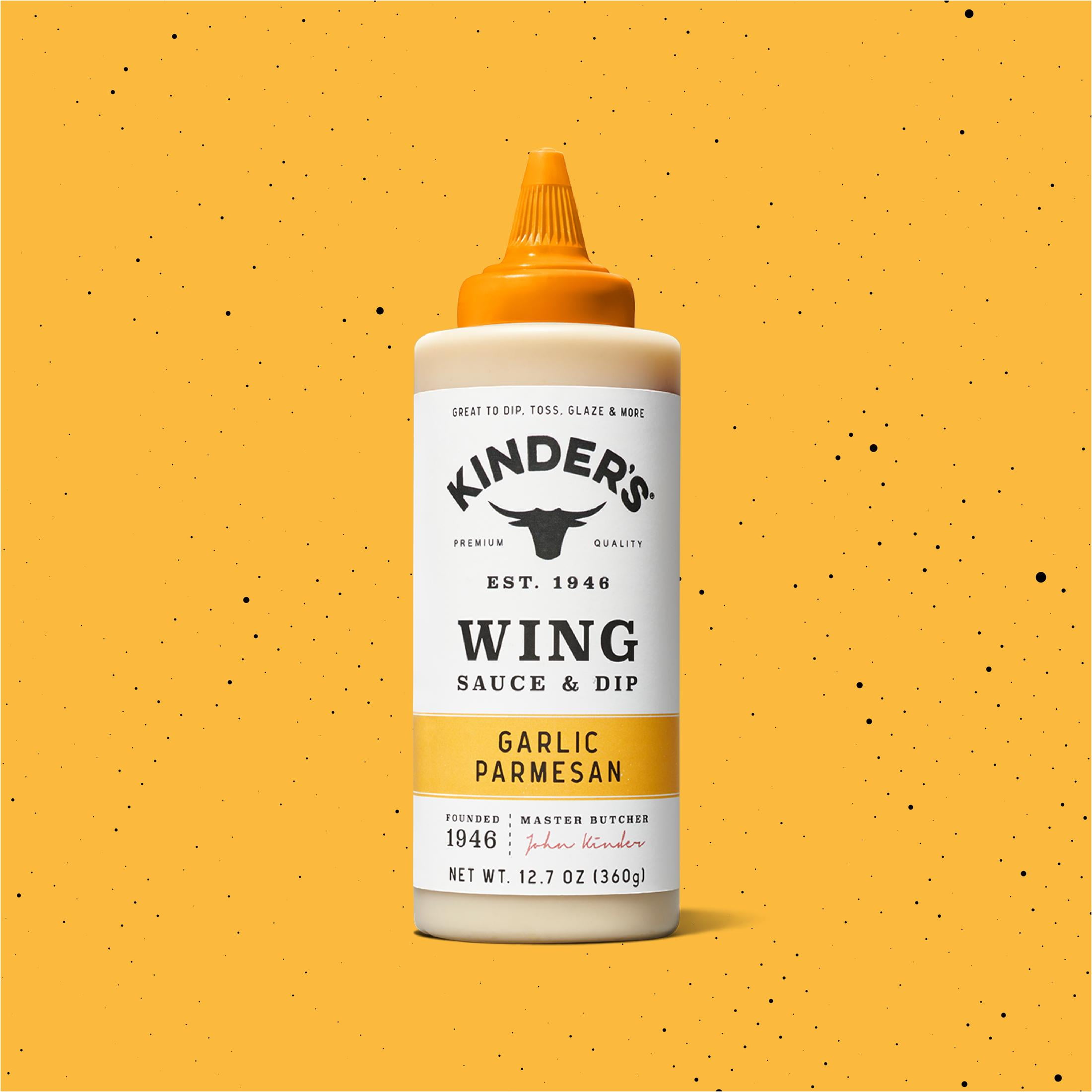 (3 pack) Kinder's Garlic Parmesan Wing Sauce and Dip, 12.7 oz