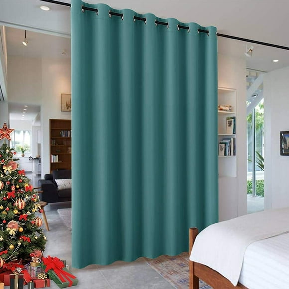 ZMLEVE Room Separator Privacy Curtains Blackout Room Divider Curtains Thermal Insulated for Patio Sliding Glass Door Living Room Restroom Dorm Bathroom, 100 inches Wide x 84 inches Long, Teal