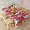 thumbnail image 3 of Red Christmas Village Pattern Rectangle Tablecloth 60"x102",Waterproof Polyester Rectangle Table Cloth, Wipeable Spillproof Polyester Tablecloth for Dining, Camping, Indoor and Outdoor, 3 of 6
