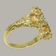 thumbnail image 3 of LBG British Made 14k Yellow Gold Cubic Zirconia & Citrine Womens Engagement Ring - 33 size options - Size 6.25, 3 of 6