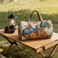 thumbnail image 5 of 7.08 x 3.54 x 3.54in Quilted Travel Bag for Women & Man with Horse Embroidery, Blue Water-Resistant Duffel Tote, Lightweight Gift Bag for Weekend Trips, Airport, Business or Daily Use, 5 of 9