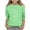 Green, variant on Girls T Shirts, Casual Summer Crew Neck Soft 3/4 Sleeve Tops Navy Size 6