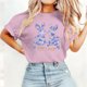thumbnail image 2 of Camisetas de Manga Larga de las Mujeres Estampado de Pascua Cuello Redondo Suelto Casual Blusa Primavera Verano Top, 2 of 5