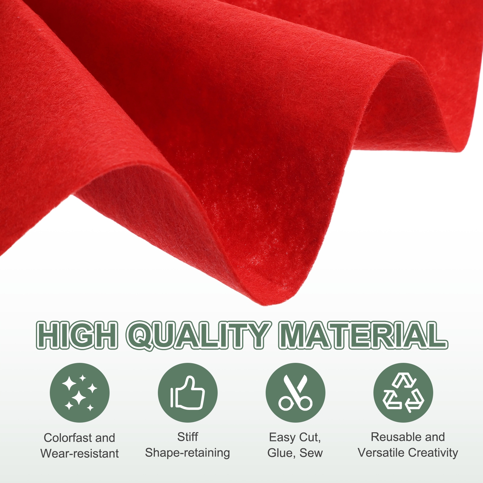 Uxcell Felt Fabric Sheets, 11.8" x 11.8" Assorted Colors Stiff Felt Sheets Squares Nonwoven Patchwork for Crafts DIY Sewing Projects Decoration (20 Color, Pack of 20)