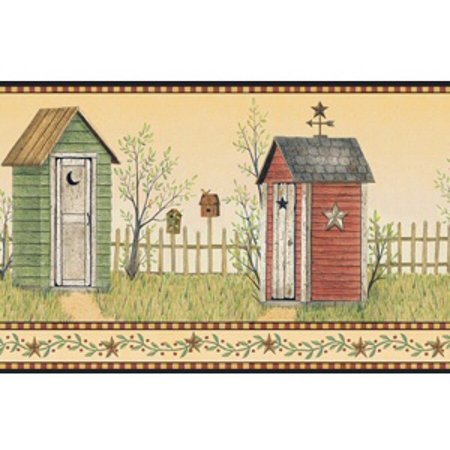 878105 Country Outhouse Wallpaper Border - Walmart.com