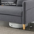 thumbnail image 6 of Ktaxon Loveseat Sofa with Side Bags 47" 2-Seat Small Couch with Wood Legs for Living Room Bed Room Dark Gray, 6 of 10