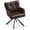Dark Brown-Leather, variant on Fabric Dining Chair Set of 1 Modern Upholstered Swivel Dining Room Chairs Comfy Accent Armchair with Mid Back, Desk Arm Chair No Wheels for Kitchen/Living Room/Dining Room, White
