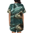 thumbnail image 4 of Womens Pajama Sets With Pocket, Abstract Geometric Shark Lounge Sets Short Sleeve Sleepwear PJ Sets for Women, 4 of 6