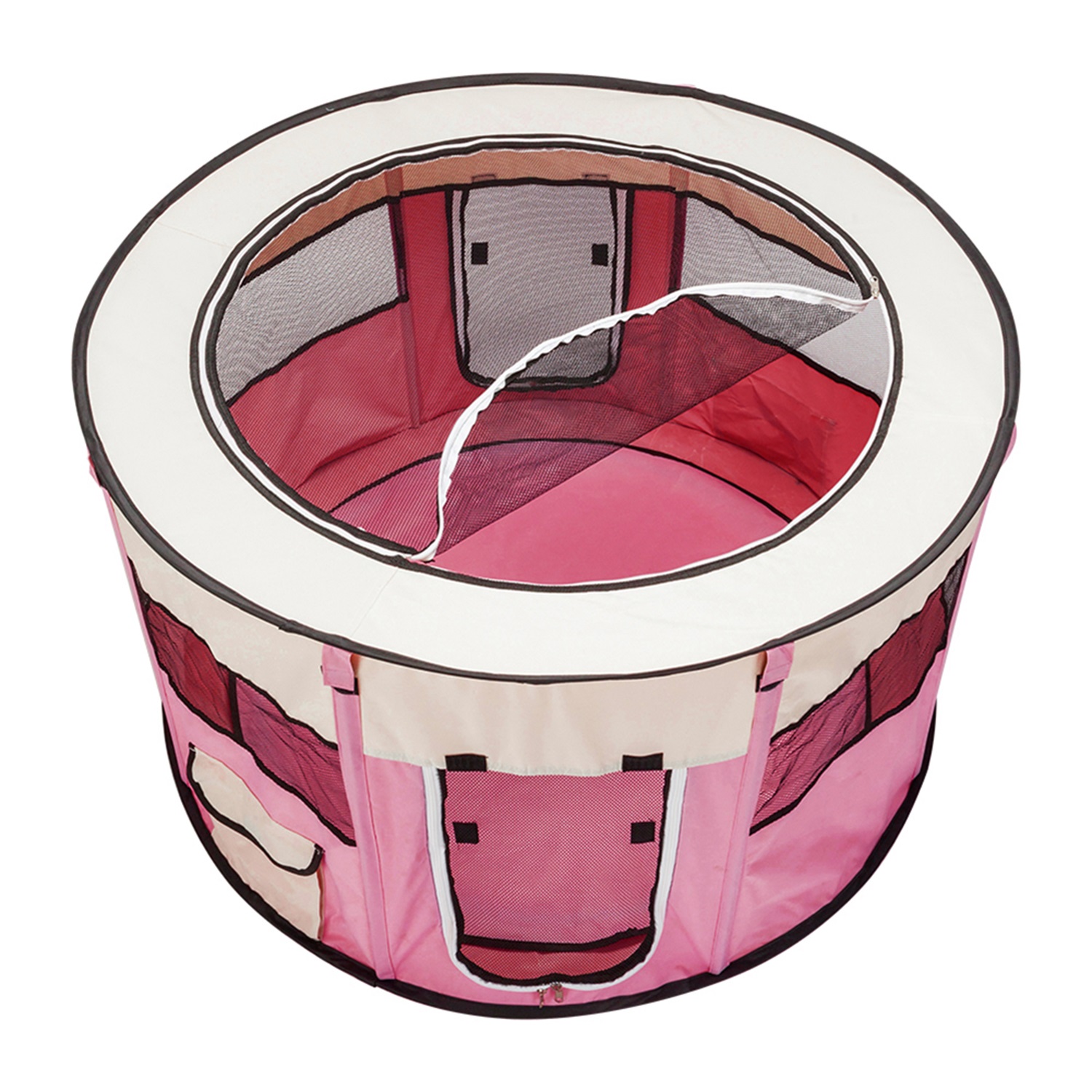 Pefilos 40" Pet Playpen for Pmall Animals Circular Portable Foldable Pet Playpen for Small Dogs 600D Oxford Cloth & Mesh Pet Playpen for Cats Fence with Eight Panels, Pink Pefilos 40" Pet Playpen for Pmall Animals Circular Portable Foldable Pet Playpen for Small Dogs 600D Oxford Cloth & Mesh Pet Playpen for Cats Fence with Eight Panels, Pink