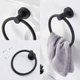 thumbnail image 4 of Durable & Sturdy Towel Rings For Bathroom, Anti-Corrosion Rustproof Matte Black Sus304 Stainless Steel Towel Hangers, Space Saving Design For Small Bathrooms (2 Pieces), 4 of 5