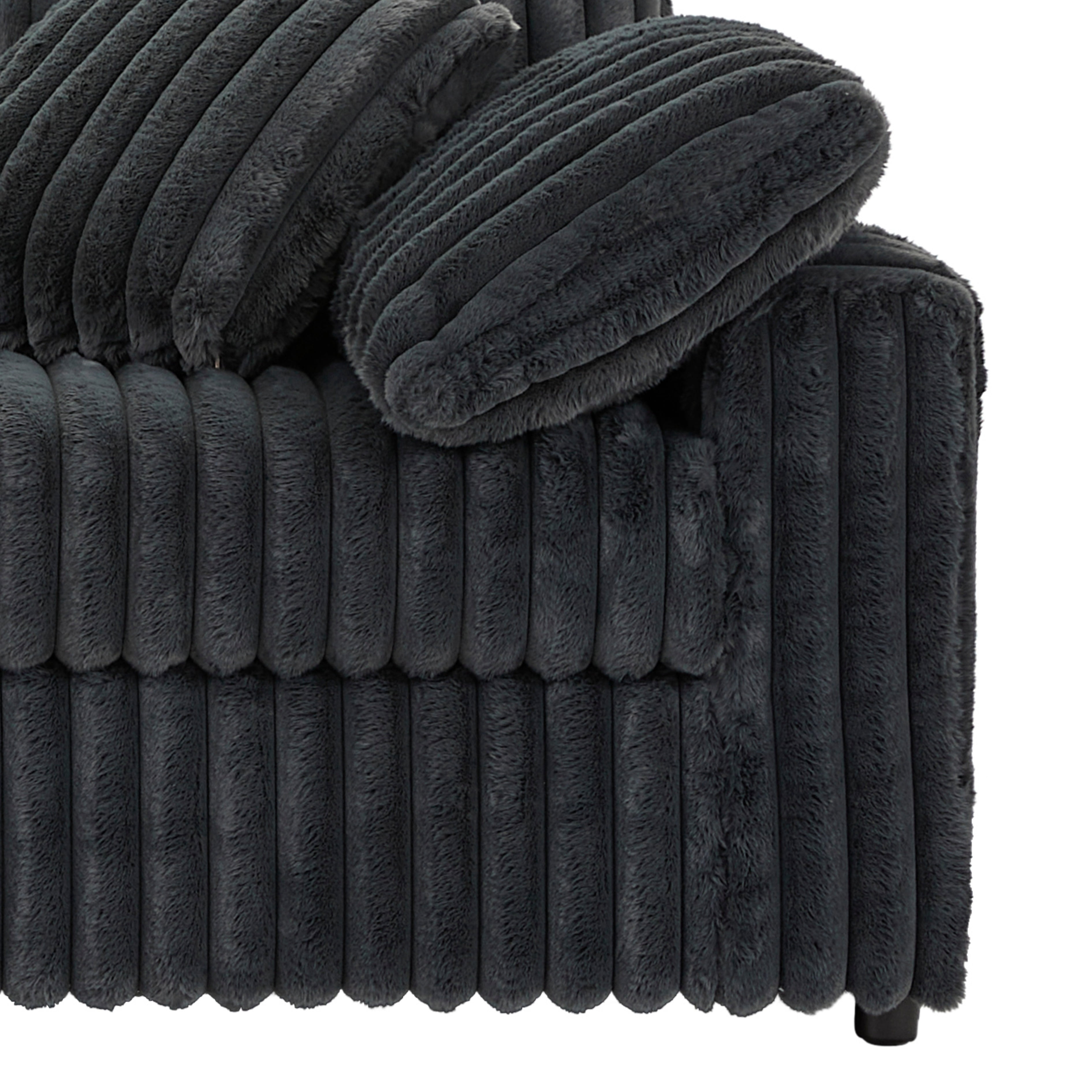 Roundhill Furniture Belvoir Living Room L-shape Sectional, Charcoal