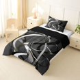 thumbnail image 2 of Homewish Gray Spiral Swirl Twin Comforter Sets,Classic Contemporary Bedding Set,Black Reversible,2-Piece,1 Comforter and 1 Pillowcase, 2 of 7