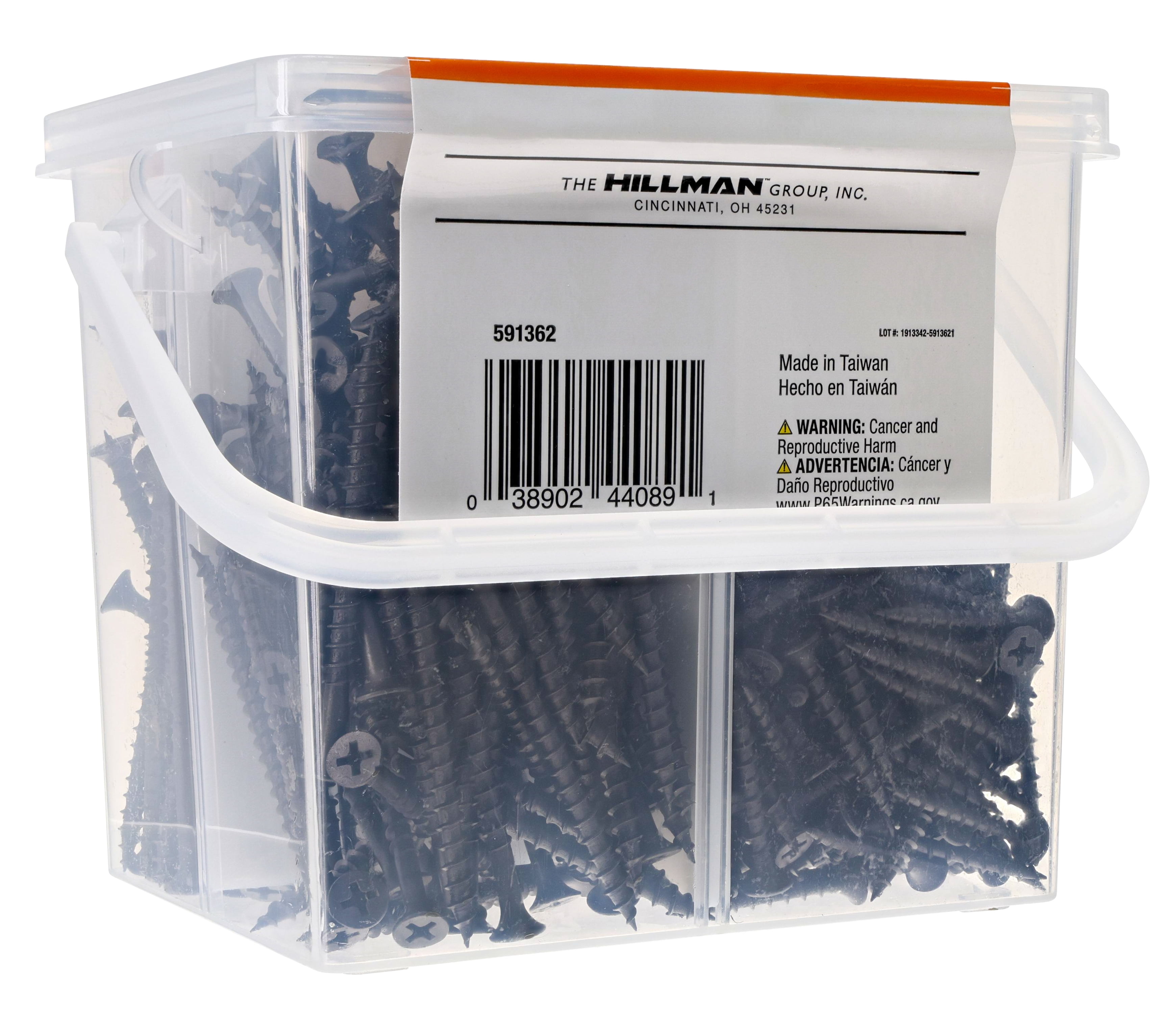 Fas-n-tite Coarse Thread Drywall Screw Assortment, 4 Sizes, Steel, Black Phosphate, 420 pack