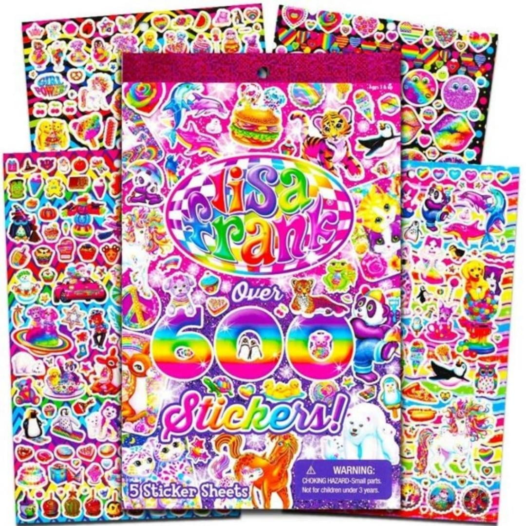 NS Lisa Frank Sticker Pad - Over 600 Stickers School Supplies Party Favors and Majesty Unicorn Rainbow Birthday Party Gift