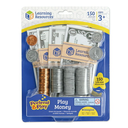 Learning Resources Pretend and Play, Play Money, Counting, Math, Currency, 150 Pieces, Ages