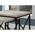 thumbnail image 4 of 37.25" x 37.25" x 40.5" Grey Black Particle Board Metal  2pcs Nesting Table Set, 4 of 4