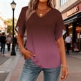 thumbnail image 6 of yillto Womens V Neck Tops Short Sleeve Gradient Fashion Blouse Summer Loose Business Dressy Tunic Shirts, 6 of 7