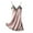Pink, variant on Samickarr Mini Nightdress Lingerie For Women Silk Nightgown Sleeveless Chemise Slip Lace Dress V Neck Nightwear Satin Homewear Sleepwear