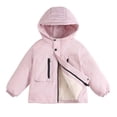 thumbnail image 5 of BXJX Boys Fleece Lined Jackets, Waterproof Zipper Outdoor Long Sleeve Winter Hooded Coats Pink Size 7-8 T, 5 of 5