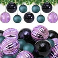 thumbnail image 6 of Lyacmy 24 Pcs Christmas Ball Ornaments Set, 4in & 2.4in Purple Shatterproof Ball Hanging Ornament with Pre-Tied Strings for Christmas Tree Decorations, 6 of 7