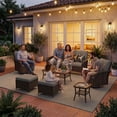 thumbnail image 7 of Sunmthink 7-Piece Patio Furniture Set, High Back Swivel Rocker Chairs with Thick Cushions, Wicker Rattan Outdoor Sectional Sofa with Coffee Table & Ottoman, Light Grey, 7 of 7