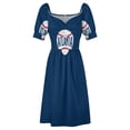 thumbnail image 4 of Atlanta Retro Baseball - Vestido azul marino de manga corta ropa mujer vestidos de noche mujer, 4 of 6
