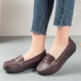 thumbnail image 5 of Miluxas Women's Business Loafers Work Casual Flats Shoes Lightweight Penny Leather Slip On Walking Shoes Coffee 9(42), 5 of 6