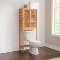 thumbnail image 4 of Linon Bracken Sturdy Solid Bamboo Spacesaver with Sliding Doors in Natural Brown, 4 of 13