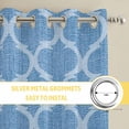 thumbnail image 6 of Blue Morocco Kitchen Curtains Window Panels, Moroccan Abstract Geometric Quatrefoil Plaid Insulated Window Treatment Curtain, Grommet Curtains for Bedroom/Living Room/Bathroom, 2 Piece 52"Wx84"L, 6 of 8