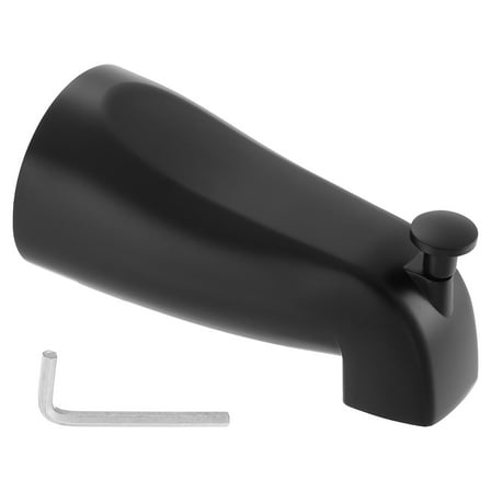 Uxcell 1Pack Bath Slip-On Diverter Tub Spout with Pull-Up Diverter, Zinc Alloy, Black