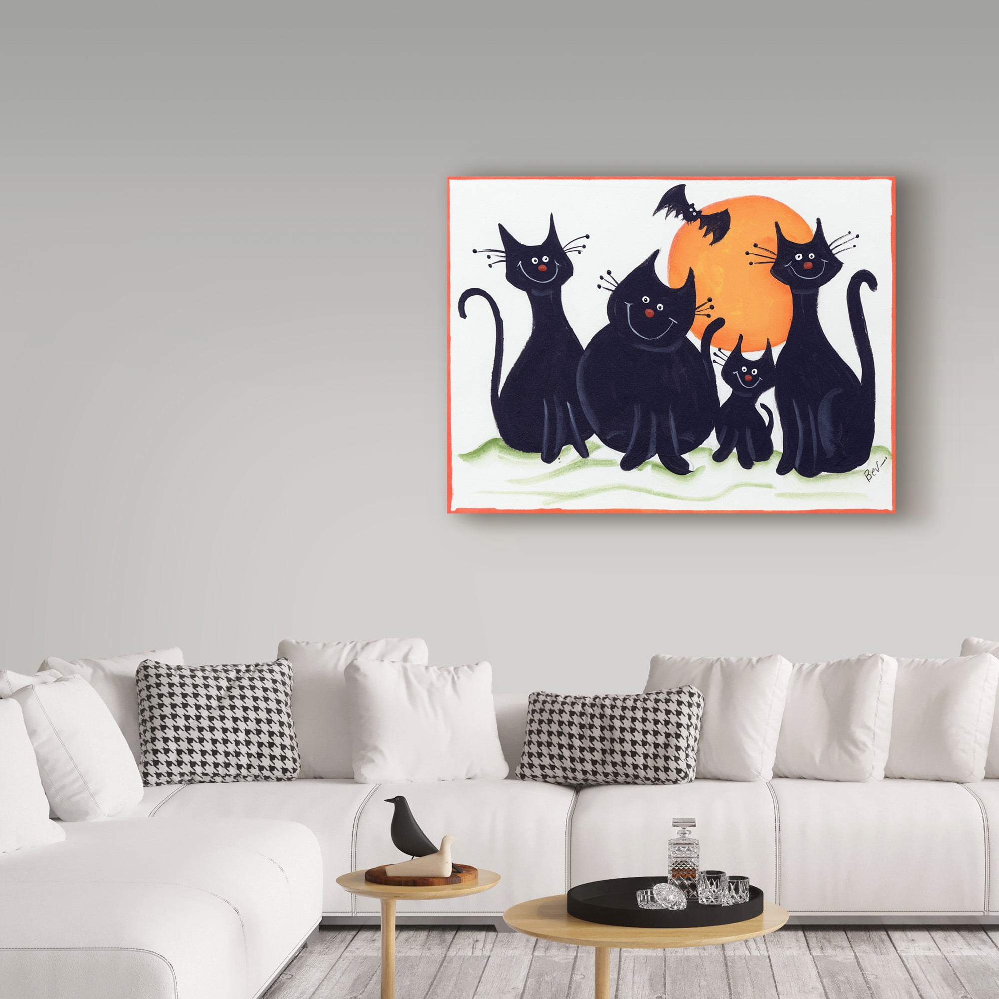 Trademark Fine Art 'Halloween Kitties' Canvas Art by Beverly Johnston